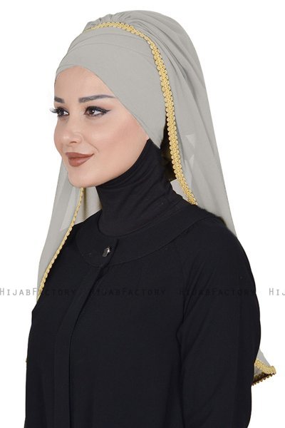 Louise - Taupe Praktisk Hijab - Ayse Turban