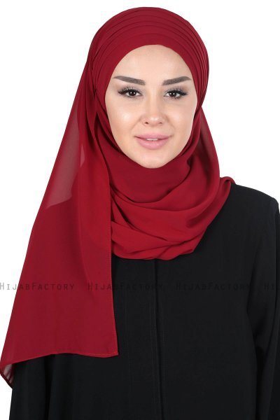 Malin - Bordeaux Praktisk Chiffon Hijab