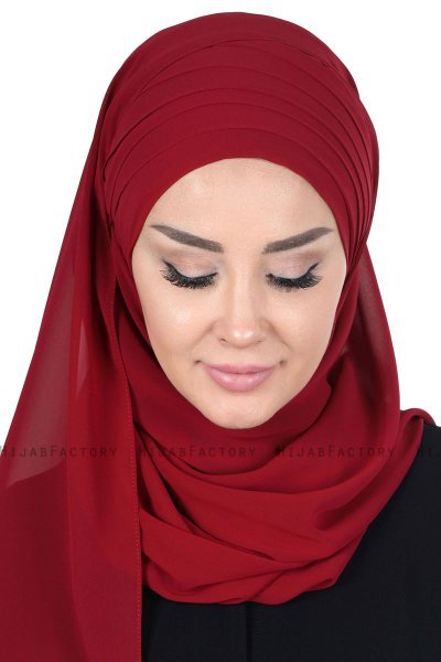 Malin - Bordeaux Praktisk Chiffon Hijab