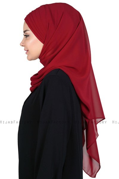 Malin - Bordeaux Praktisk Chiffon Hijab