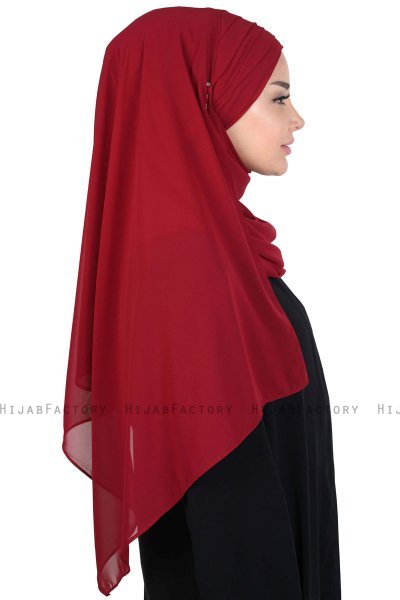 Malin - Bordeaux Praktisk Chiffon Hijab