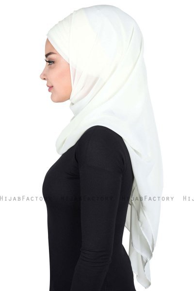 Malin - Creme Praktisk Chiffon Hijab