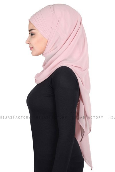 Malin - Gammelrosa Praktisk Chiffon Hijab