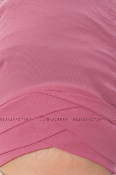 Mehtap - Mörkrosa Praktisk One Piece Chiffon Hijab