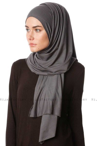 Melek - Antracit Premium Jersey Hijab - Ecardin