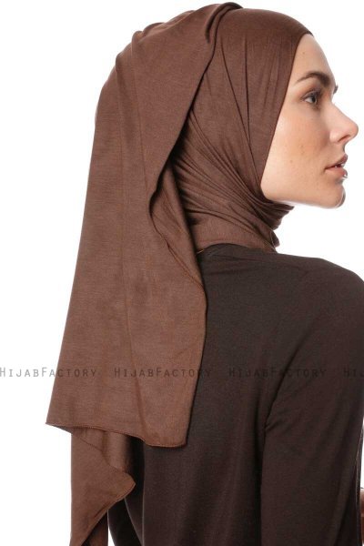 Melek - Brun Premium Jersey Hijab - Ecardin