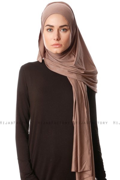 Melek - Brun Premium Jersey Hijab - Ecardin