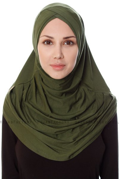 Mia - Khaki One-Piece Al Amira Hijab - Ecardin