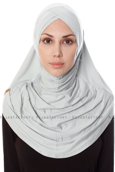 Mia - Ljusgrå One-Piece Al Amira Hijab - Ecardin