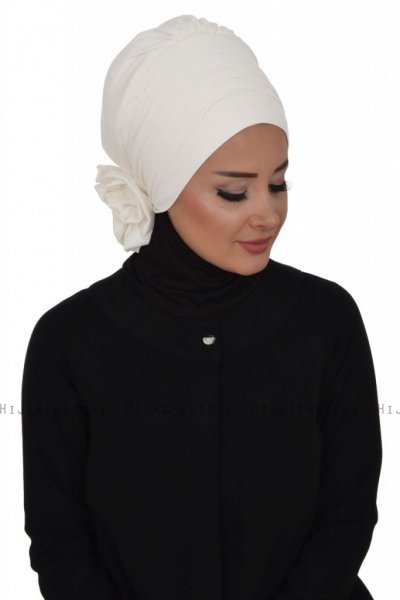 Monica - Vit Bomull Turban - Ayse Turban