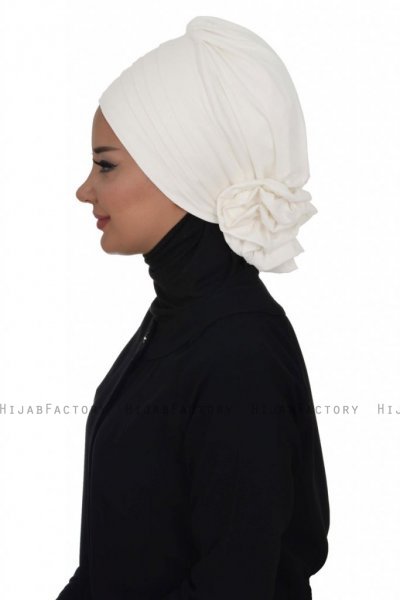 Monica - Vit Bomull Turban - Ayse Turban