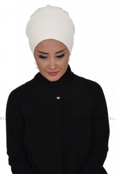 Monica - Vit Bomull Turban - Ayse Turban