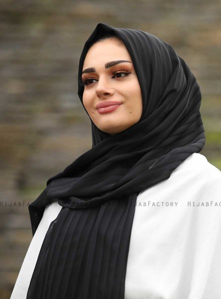 Mounira - Svart Chiffon Hijab - Mirach