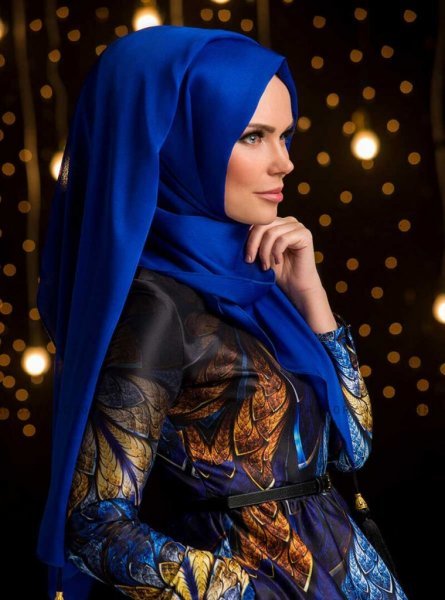 MW - Blå Chiffon Hijab - Muslima Wear