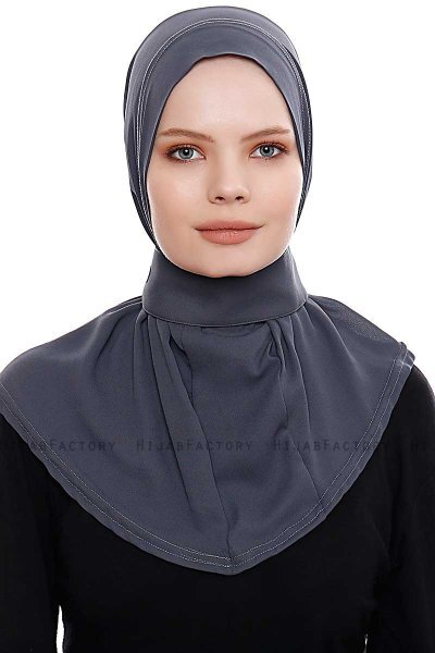 Narin - Antracit Praktisk One Piece Crepe Hijab