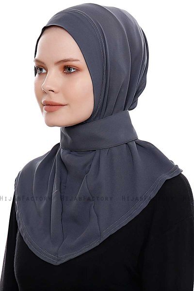 Narin - Antracit Praktisk One Piece Crepe Hijab