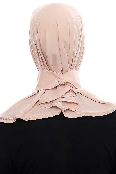 Narin - Beige Praktisk One Piece Crepe Hijab