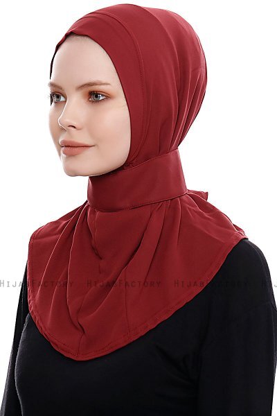 Narin - Bordeaux Praktisk One Piece Crepe Hijab