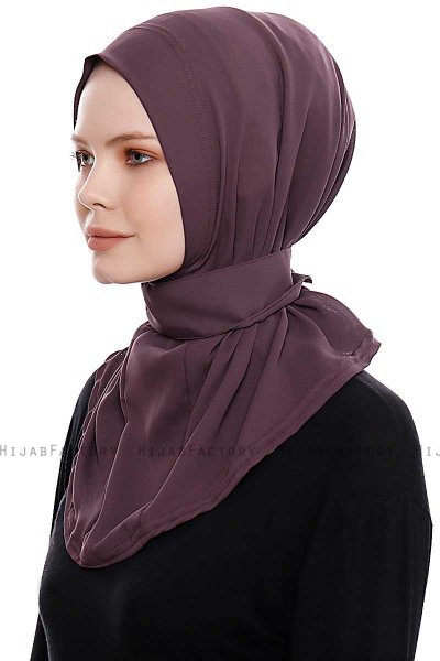 Narin - Lila Praktisk One Piece Crepe Hijab