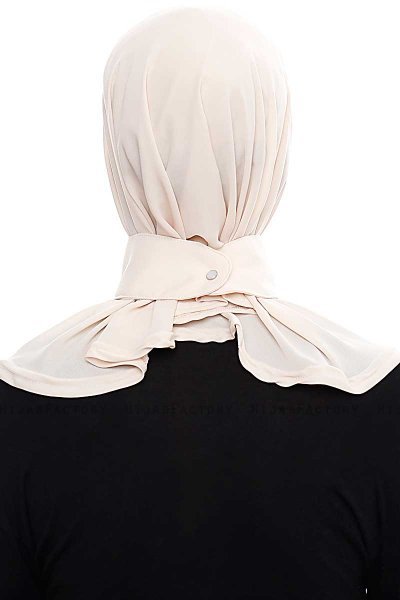 Narin - Ljus Beige Praktisk One Piece Crepe Hijab