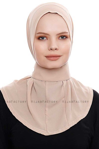 Narin - Ljus Karamel Praktisk One Piece Crepe Hijab