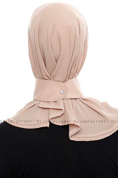 Narin - Ljus Karamel Praktisk One Piece Crepe Hijab