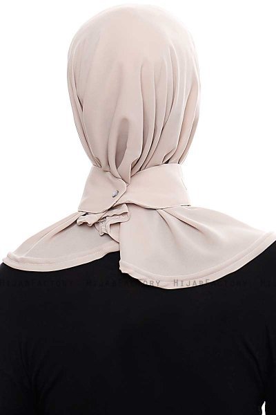 Narin - Ljus Taupe Praktisk One Piece Crepe Hijab