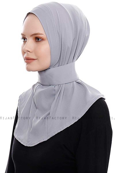 Narin - Ljusgrå Praktisk One Piece Crepe Hijab