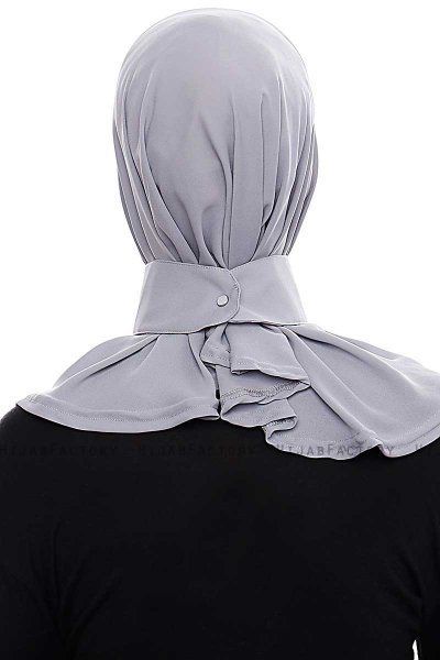 Narin - Ljusgrå Praktisk One Piece Crepe Hijab