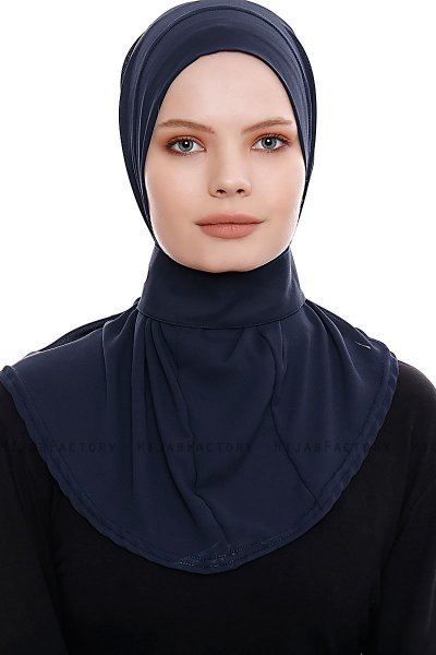 Narin - Marinblå Praktisk One Piece Crepe Hijab