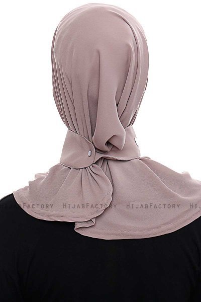 Narin - Mörk Taupe Praktisk One Piece Crepe Hijab