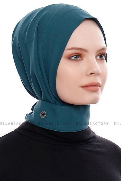 Narin - Mörkgrön Praktisk One Piece Crepe Hijab