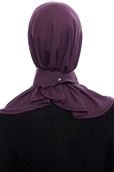 Narin - Mörklila Praktisk One Piece Crepe Hijab