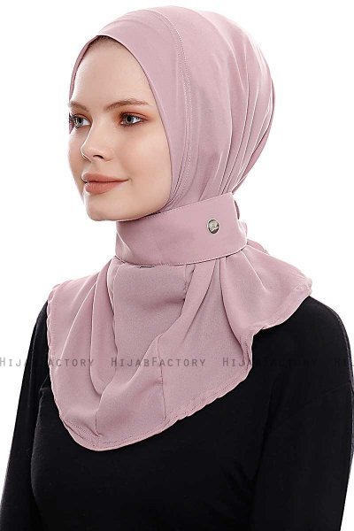Narin - Mörkrosa Praktisk One Piece Crepe Hijab