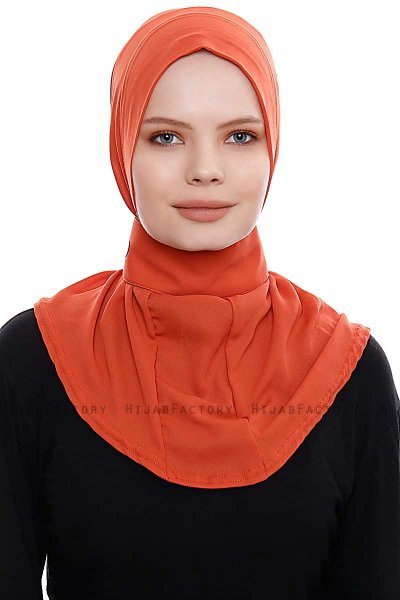 Narin - Tegelröd Praktisk One Piece Crepe Hijab