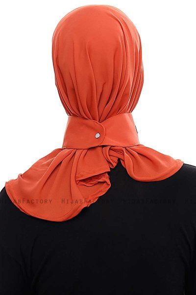 Narin - Tegelröd Praktisk One Piece Crepe Hijab