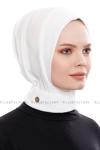 Narin - Vit Praktisk One Piece Crepe Hijab