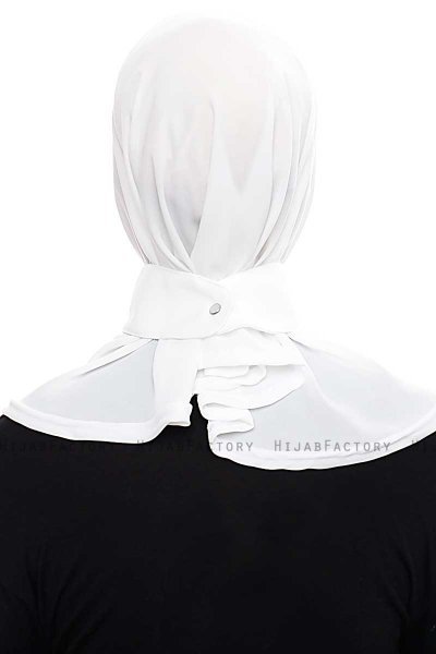 Narin - Vit Praktisk One Piece Crepe Hijab