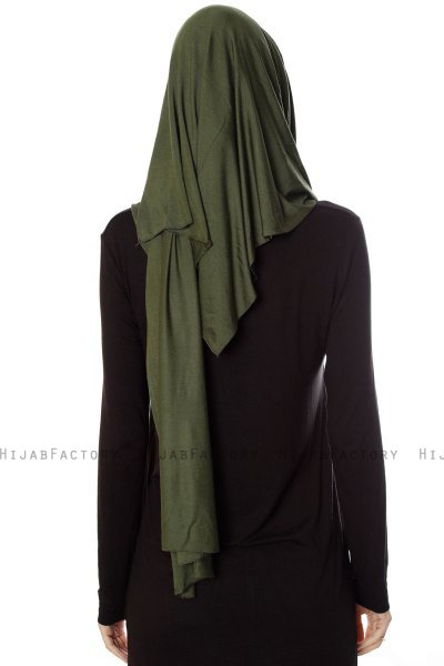 Naz - Khaki & Ljus Beige Praktisk One Piece Hijab - Ecardin