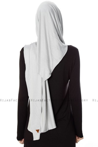 Naz - Ljusgrå & Ljusblå Praktisk One Piece Hijab - Ecardin
