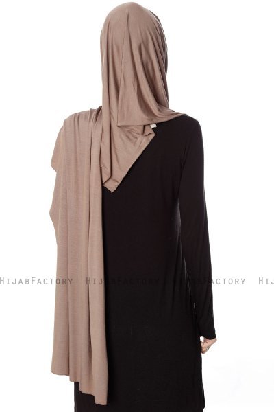 Naz - Mörk Taupe & Ljus Taupe Praktisk One Piece Hijab - Ecardin