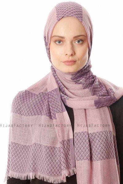 Necla - Mörkrosa Tvåfärgad Hijab - Özsoy