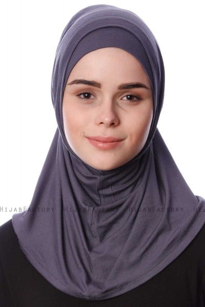 Nehir - Mörkgrå 2-Piece Al Amira Hijab