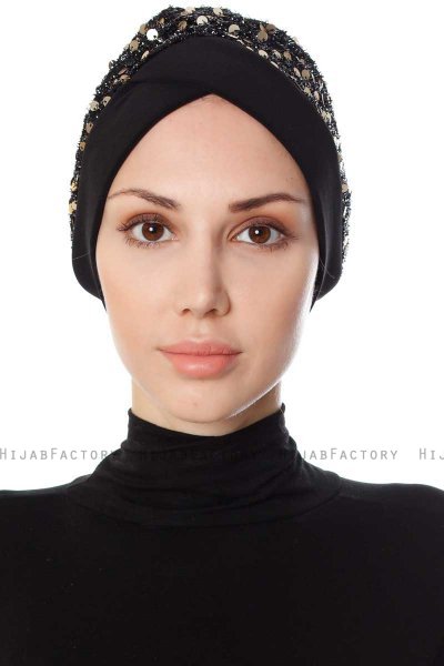 Nurten - Svart & Gold Turban