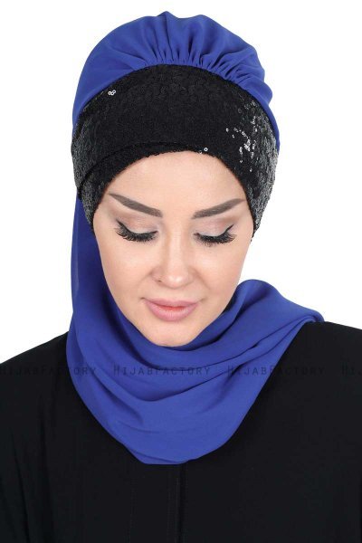 Olga - Blå & Svart Praktisk Hijab