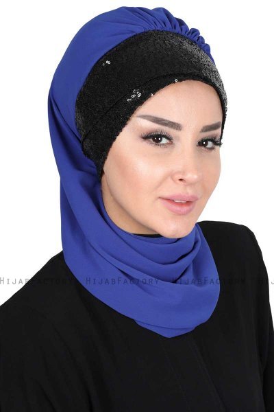 Olga - Blå & Svart Praktisk Hijab