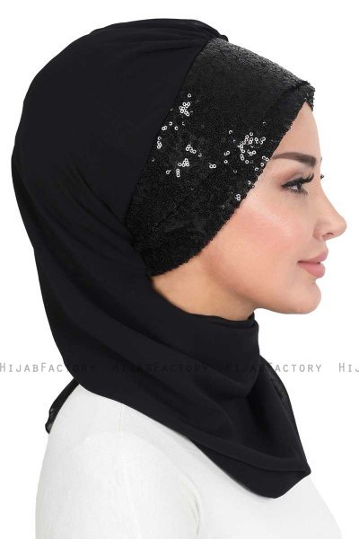 Olga - Svart & Svart Praktisk Hijab