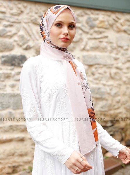 Pariza - Brun Blad Mönstrad Hijab