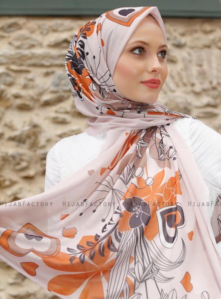 Pariza - Brun Blad Mönstrad Hijab