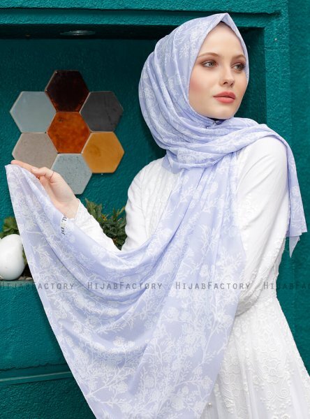 Pariza - Grå Mönstrad Hijab